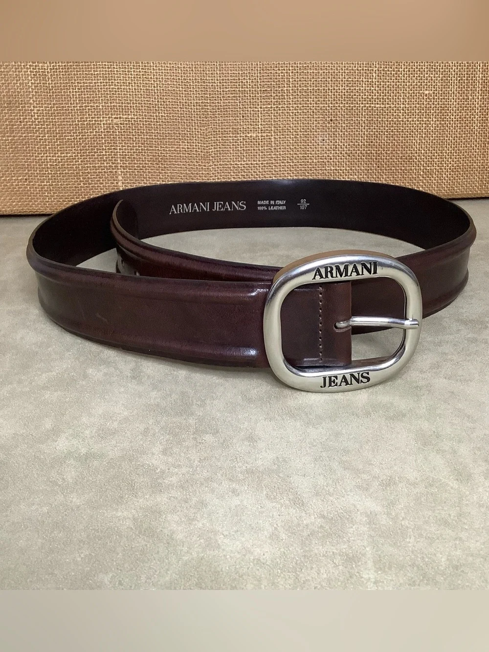 ARMANI Jeans Luxury Brown Leather Belt for Women  (W617)